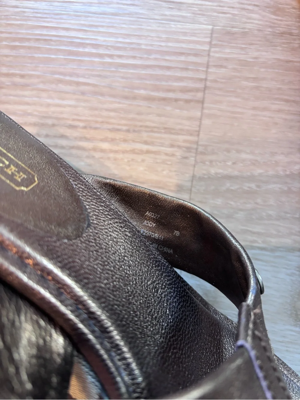 Coach Women’s 7 Jody Metallic Wedge Thong Sandal Monogram Y2K Bronze Vintage